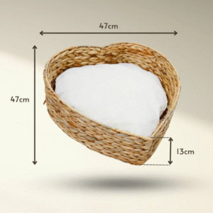 handwoven water hyacinth rectangular pet bed with iron frame